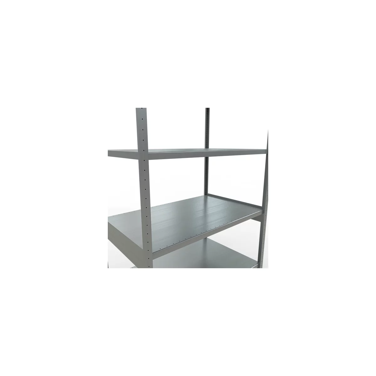 Schulte Lagertechnik Système de rayonnage à tablettes emboîtables MULTIplus 250, rayonnage de base, verrou de longueur, 3000x1300x800 mm, 7 tablettes, galvanisé