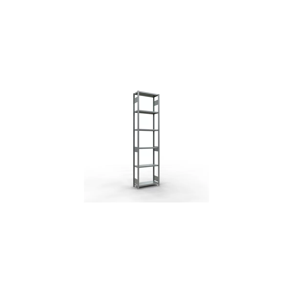 Schulte Lagertechnik Système de rayonnage à tablettes emboîtables MULTIplus 250, rayonnage de base, verrou de longueur, 3000x750x300 mm, 7 tablettes, galvanisé