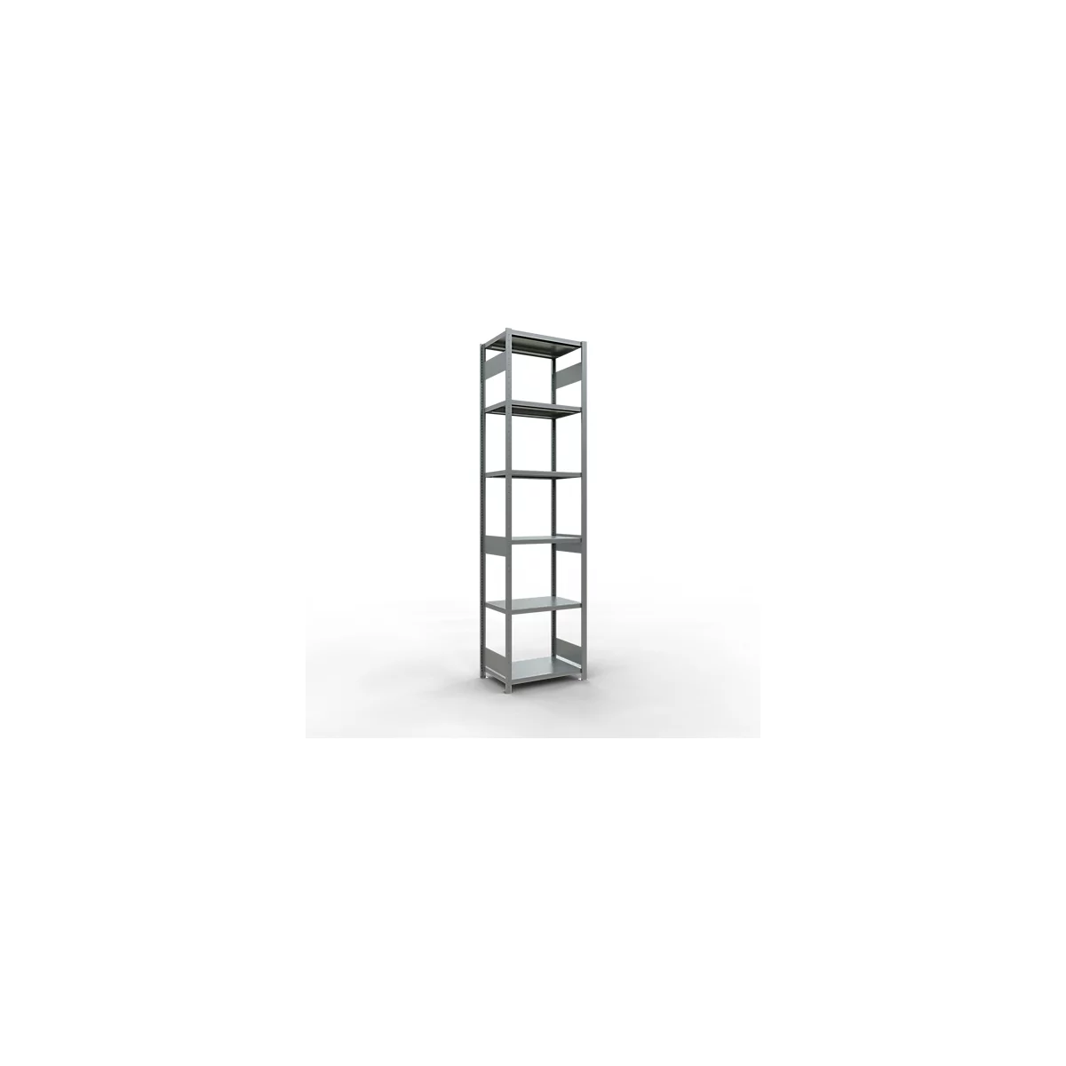 Schulte Lagertechnik Système de rayonnage à tablettes emboîtables MULTIplus 250, rayonnage de base, verrou de longueur, 3000x750x500 mm, 7 tablettes, galvanisé