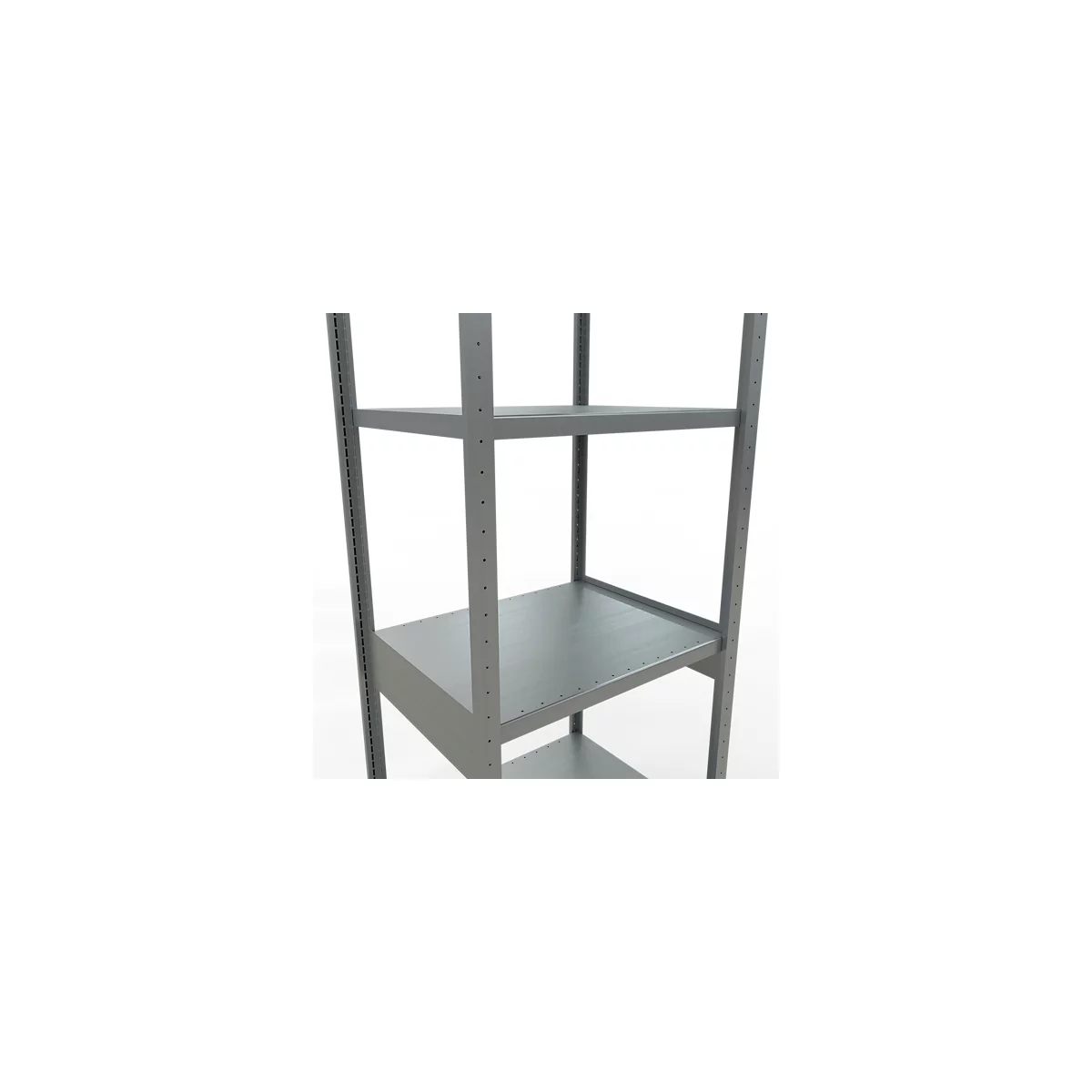 Schulte Lagertechnik Système de rayonnage à tablettes emboîtables MULTIplus 250, rayonnage de base, verrou de longueur, 3000x750x600 mm, 7 tablettes, galvanisé