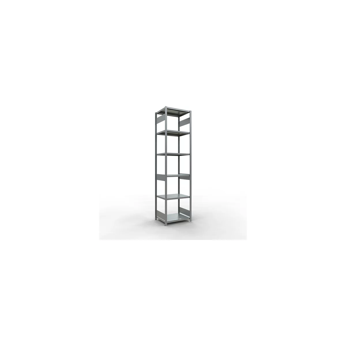 Schulte Lagertechnik Système de rayonnage à tablettes emboîtables MULTIplus 250, rayonnage de base, verrou de longueur, 3000x750x600 mm, 7 tablettes, galvanisé