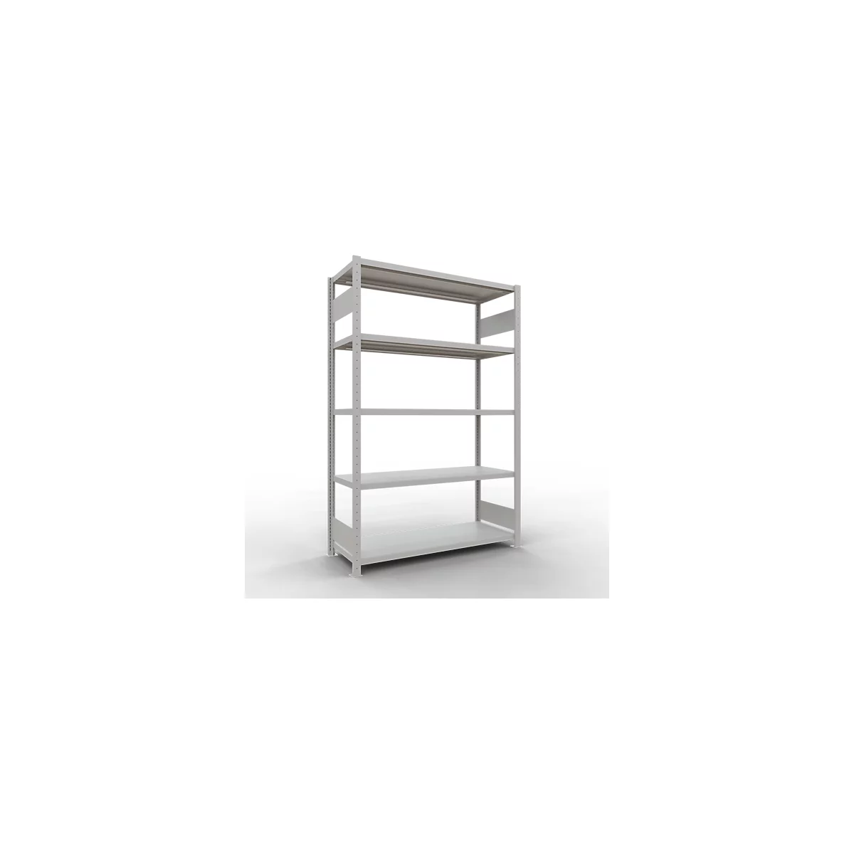 Schulte Lagertechnik Système de rayonnages à tablettes emboîtables MULTIplus 250, rayonnage de base, verrou de longueur, 2000x1300x500 mm, 5 tablettes, gris clair