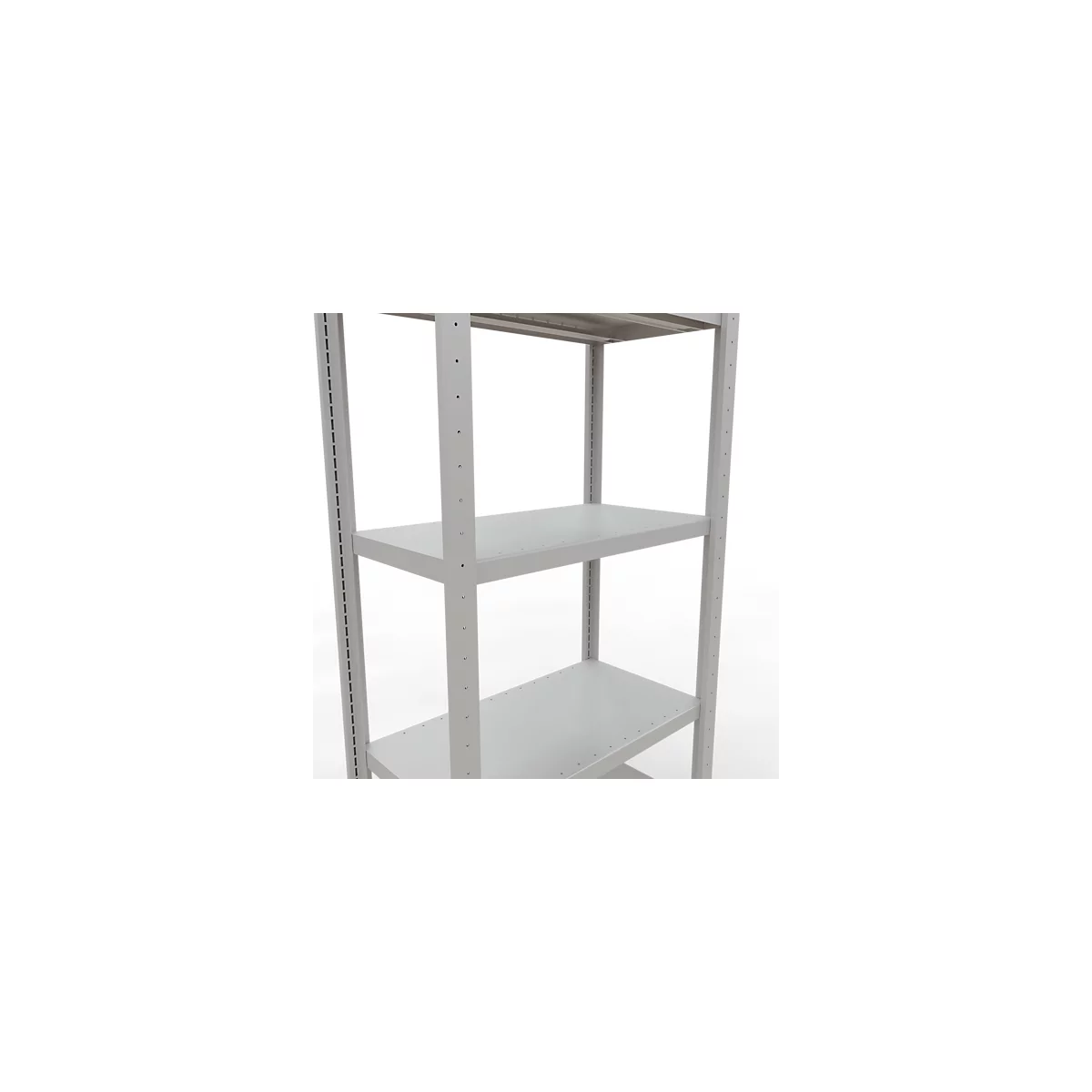 Schulte Lagertechnik Système de rayonnages à tablettes emboîtables MULTIplus 250, rayonnage de base, verrou de longueur, 2000x750x400 mm, 5 tablettes, gris clair