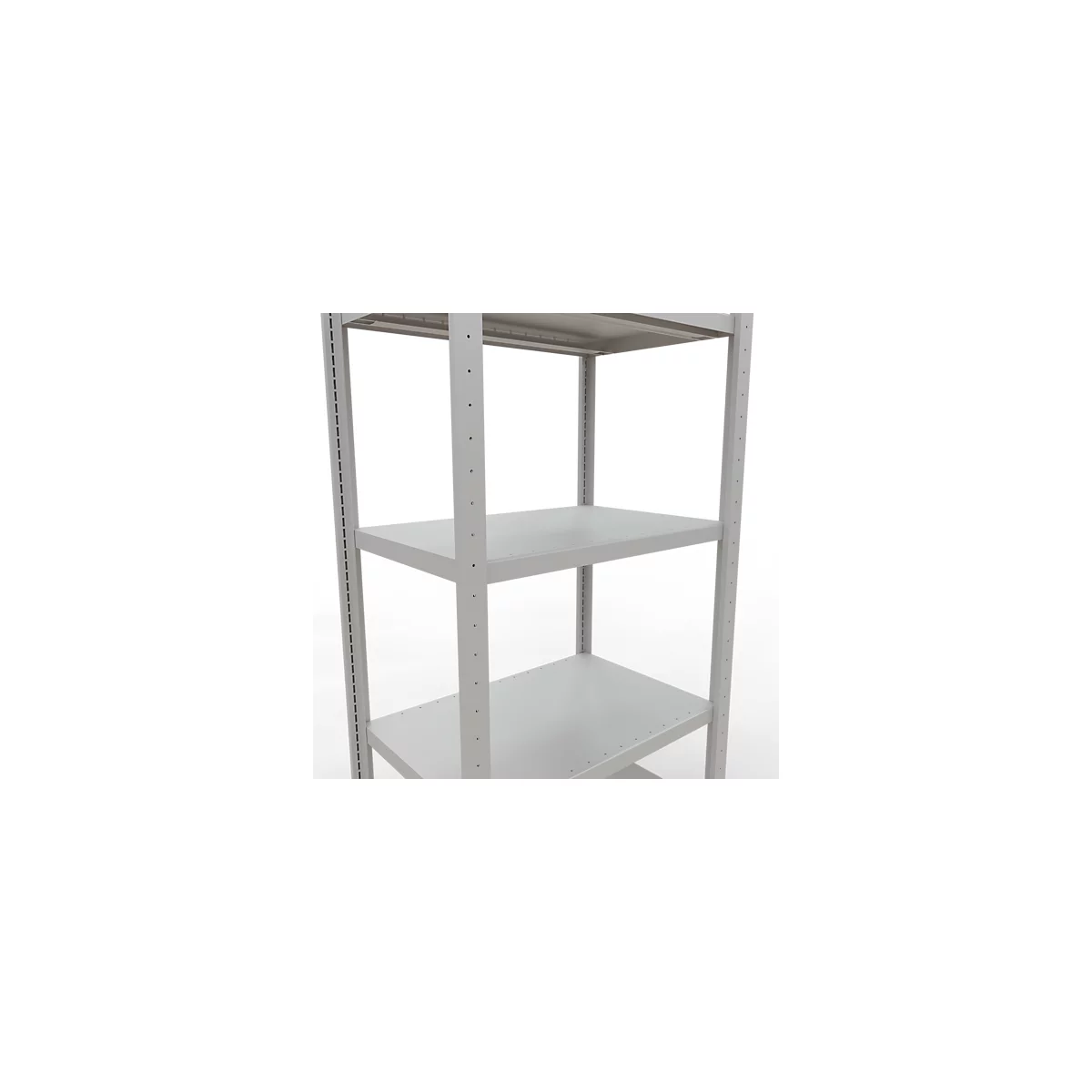 Schulte Lagertechnik Système de rayonnages à tablettes emboîtables MULTIplus 250, rayonnage de base, verrou de longueur, 2000x750x500 mm, 5 tablettes, gris clair