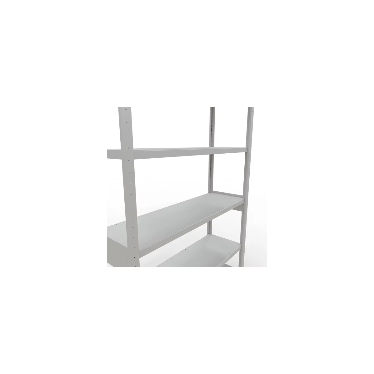 Schulte Lagertechnik Système de rayonnages à tablettes emboîtables MULTIplus 250, rayonnage de base, verrou de longueur, 2500x1300x400 mm, 6 tablettes, gris clair