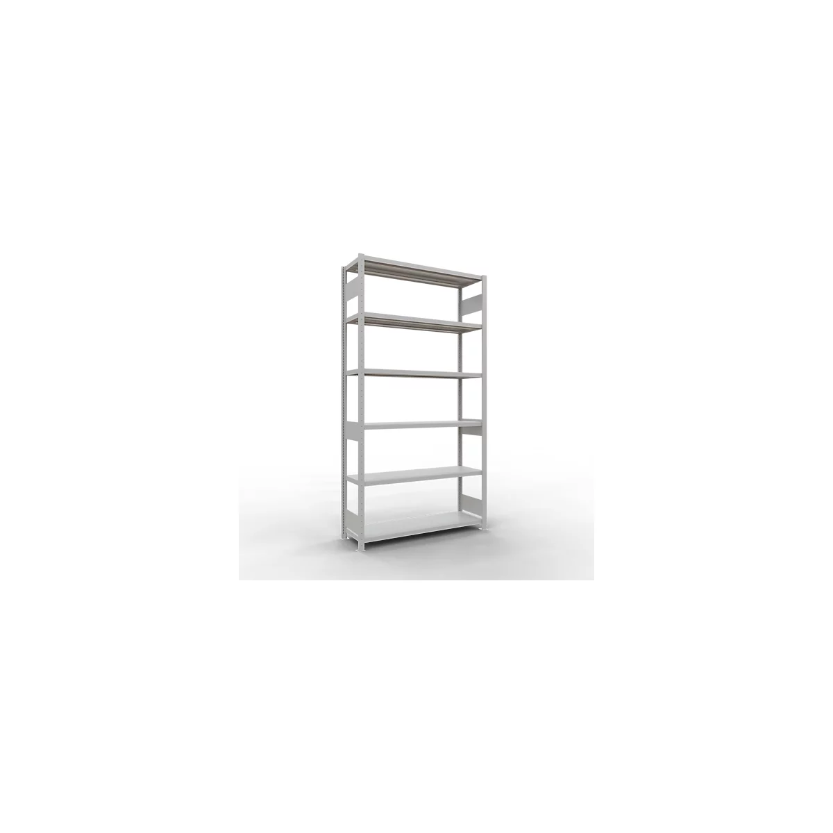 Schulte Lagertechnik Système de rayonnages à tablettes emboîtables MULTIplus 250, rayonnage de base, verrou de longueur, 2500x1300x400 mm, 6 tablettes, gris clair