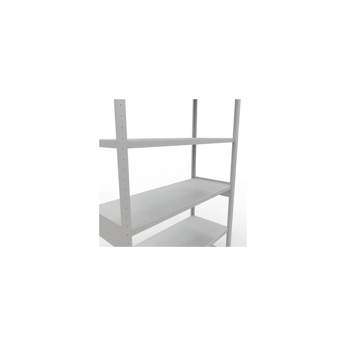 Schulte Lagertechnik Système de rayonnages à tablettes emboîtables MULTIplus 250, rayonnage de base, verrou de longueur, 2500x1300x500 mm, 6 tablettes, gris clair