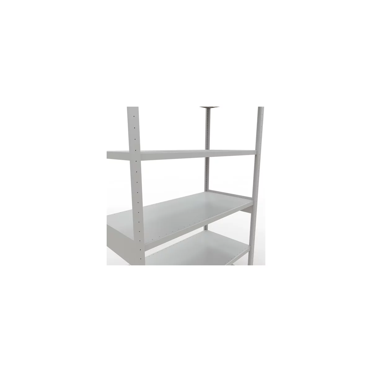 Schulte Lagertechnik Système de rayonnages à tablettes emboîtables MULTIplus 250, rayonnage de base, verrou de longueur, 2500x1300x600 mm, 6 tablettes, gris clair