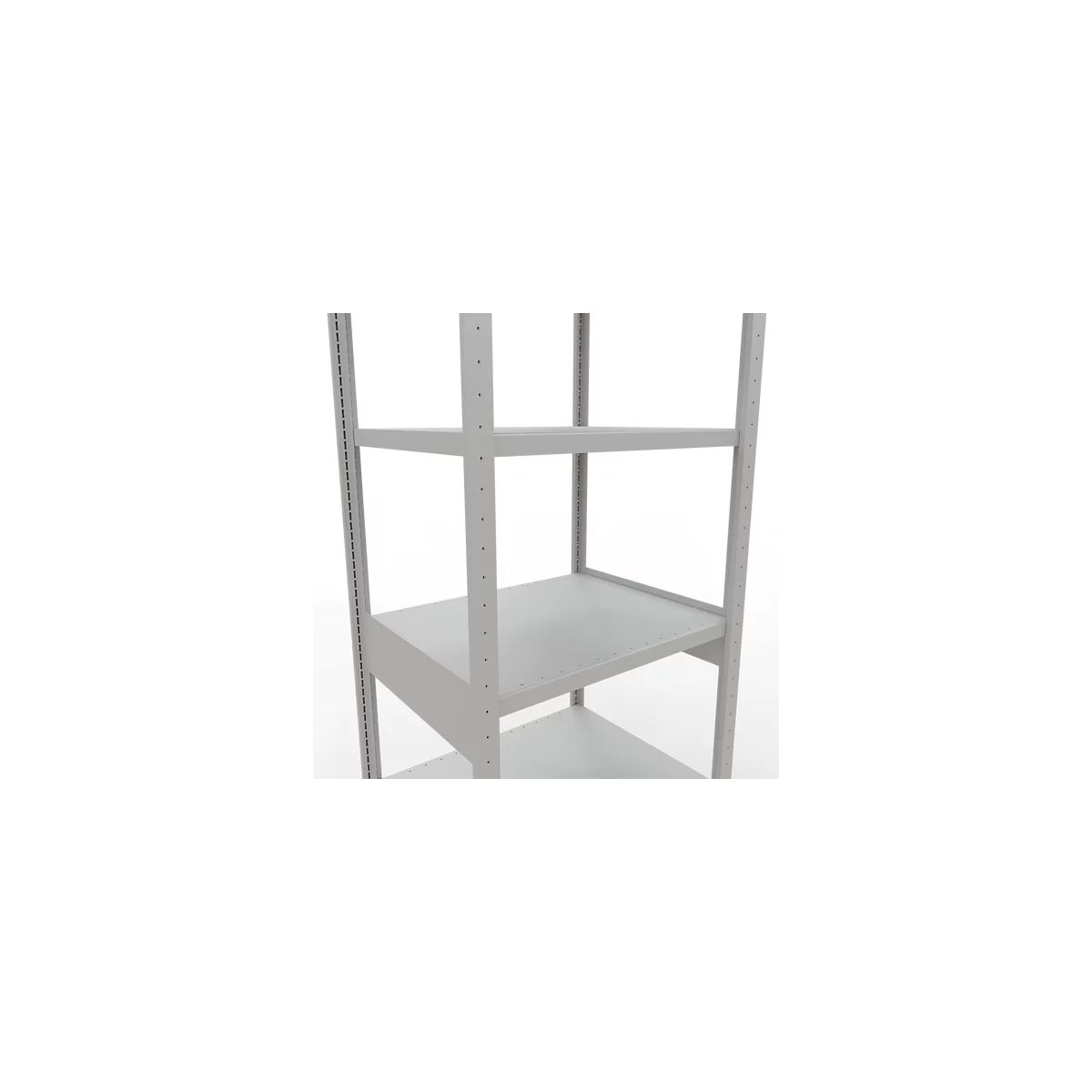 Schulte Lagertechnik Système de rayonnages à tablettes emboîtables MULTIplus 250, rayonnage de base, verrou de longueur, 2500x750x600 mm, 6 tablettes, gris clair