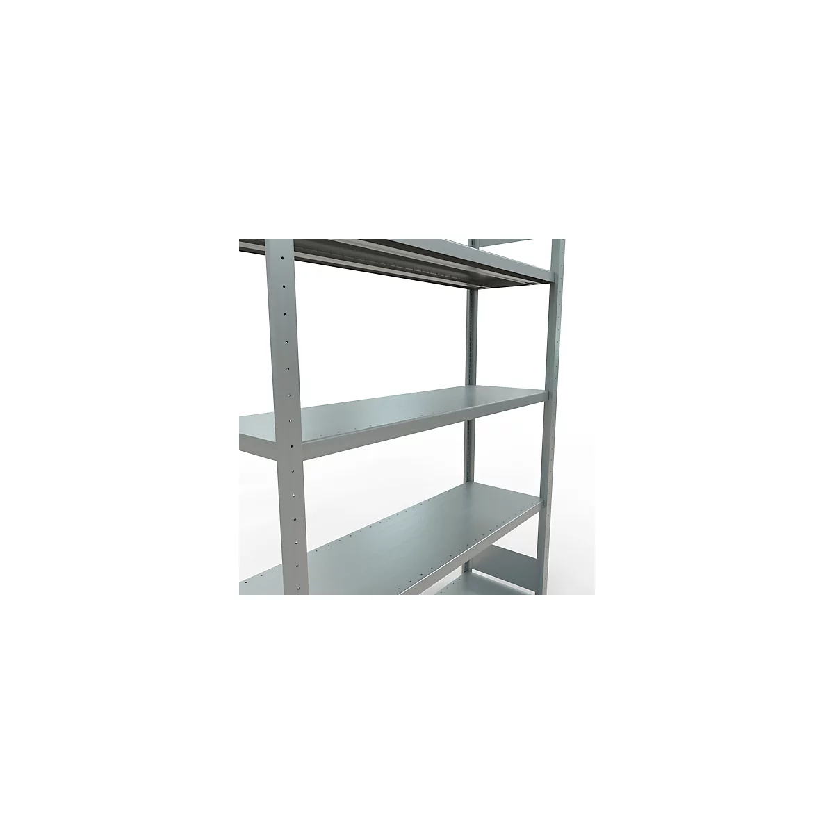 Schulte MULTIplus250 Steckregal, Grundregal, 5 Fachböden, bis 250 kg je Fachboden, werkzeuglos montierbar B 1300 x T 400 x H 2000, silbergrau