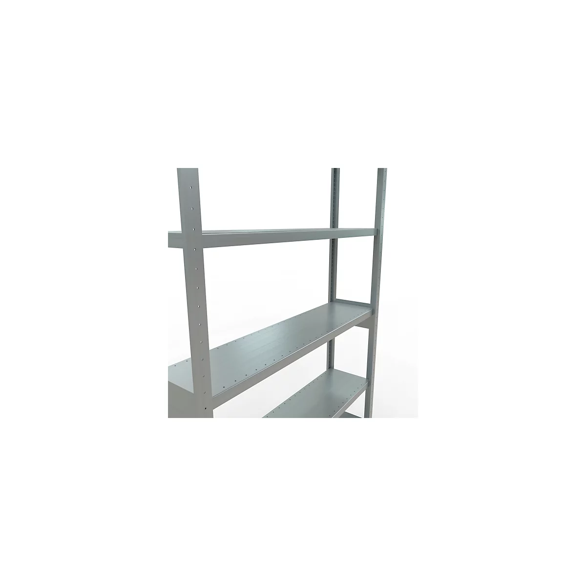 Schulte MULTIplus250 Steckregal, Grundregal, 6 Fachböden, bis 250 kg je Fachboden, werkzeuglos montierbar, B 1300 x T 300 x H 2500, silbergrau