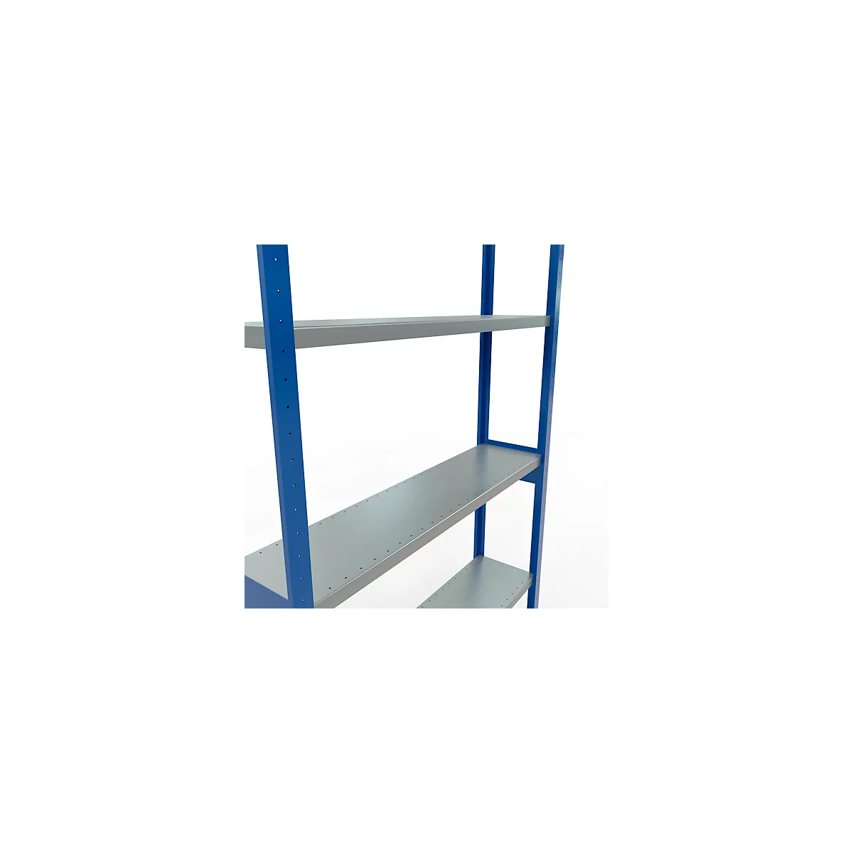 Schulte MULTIplus250 Steckregal, Grundregal, 7 Fachböden, bis 250 kg je Fachboden, werkzeuglos montierbar, B 1300 x T 300 x H 3000, enzianblau/verzinkt