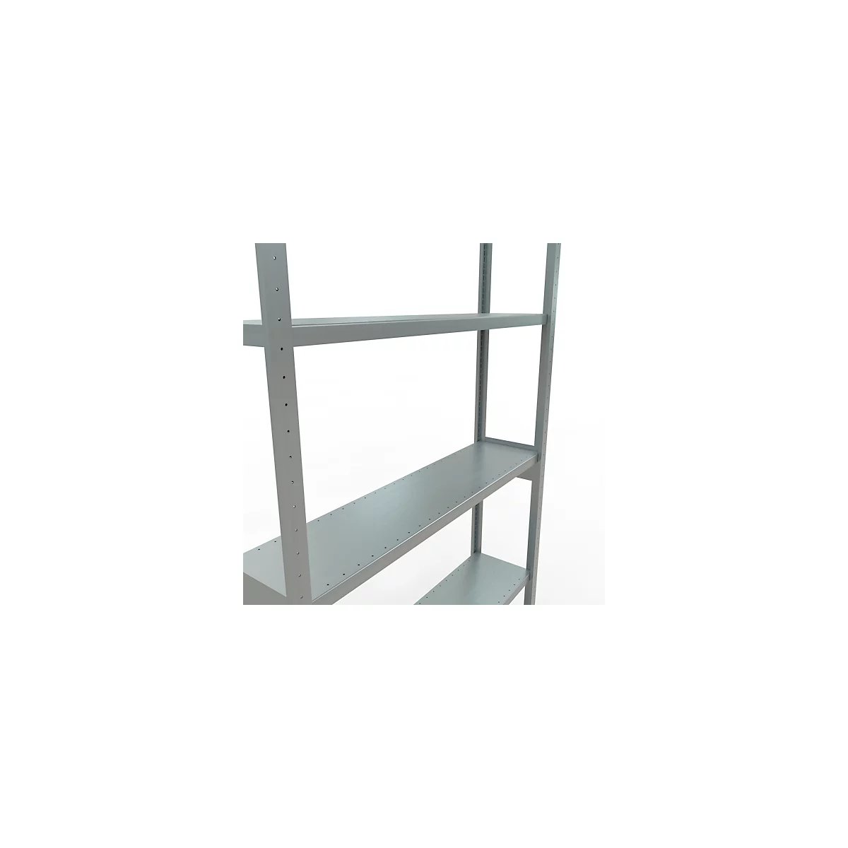 Schulte MULTIplus250 Steckregal, Grundregal, 7 Fachböden, bis 250 kg je Fachboden, werkzeuglos montierbar B 1300 x T 300 x H 3000, silbergrau