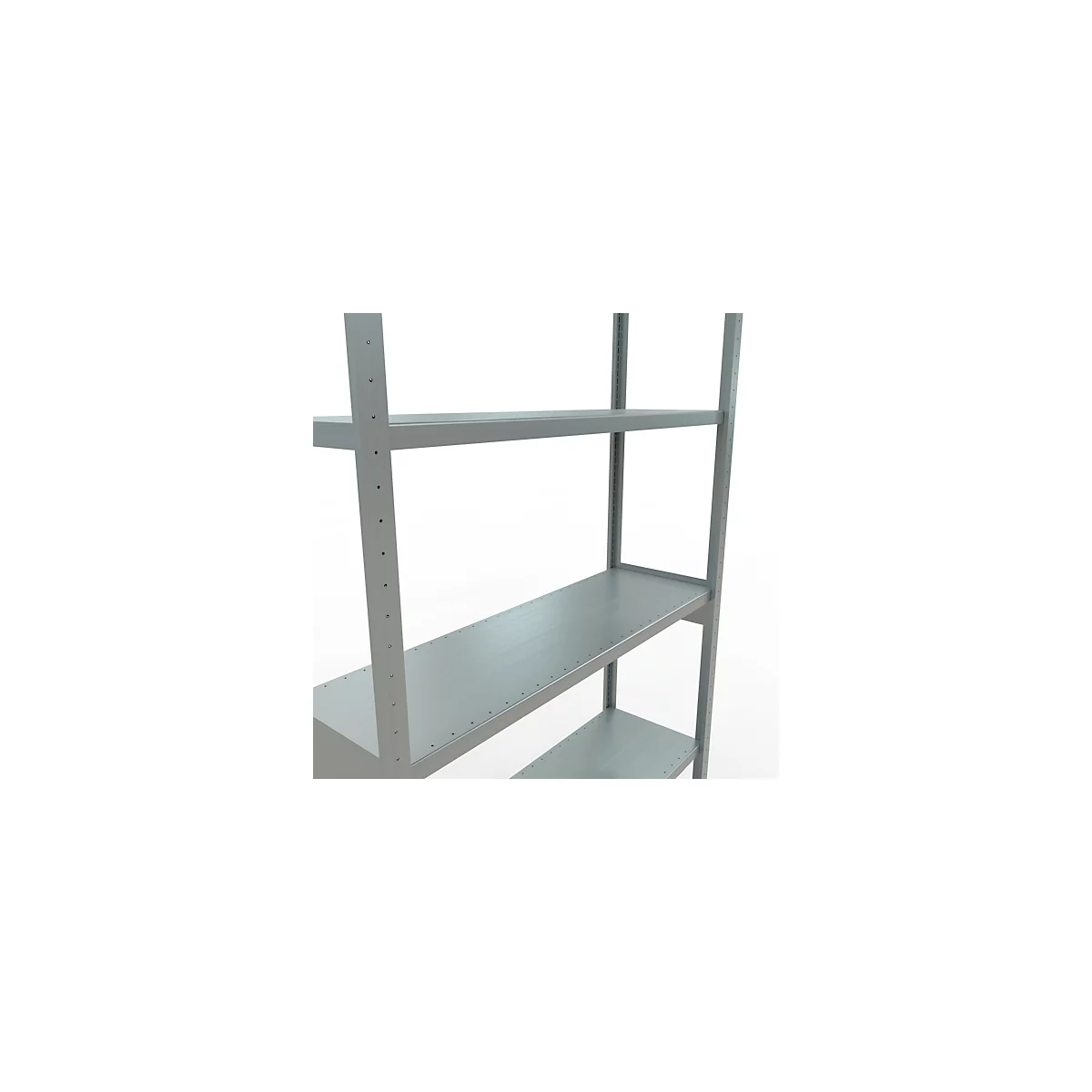 Schulte MULTIplus250 Steckregal, Grundregal, 7 Fachböden, bis 250 kg je Fachboden, werkzeuglos montierbar B 1300 x T 400 x H 3000, silbergrau