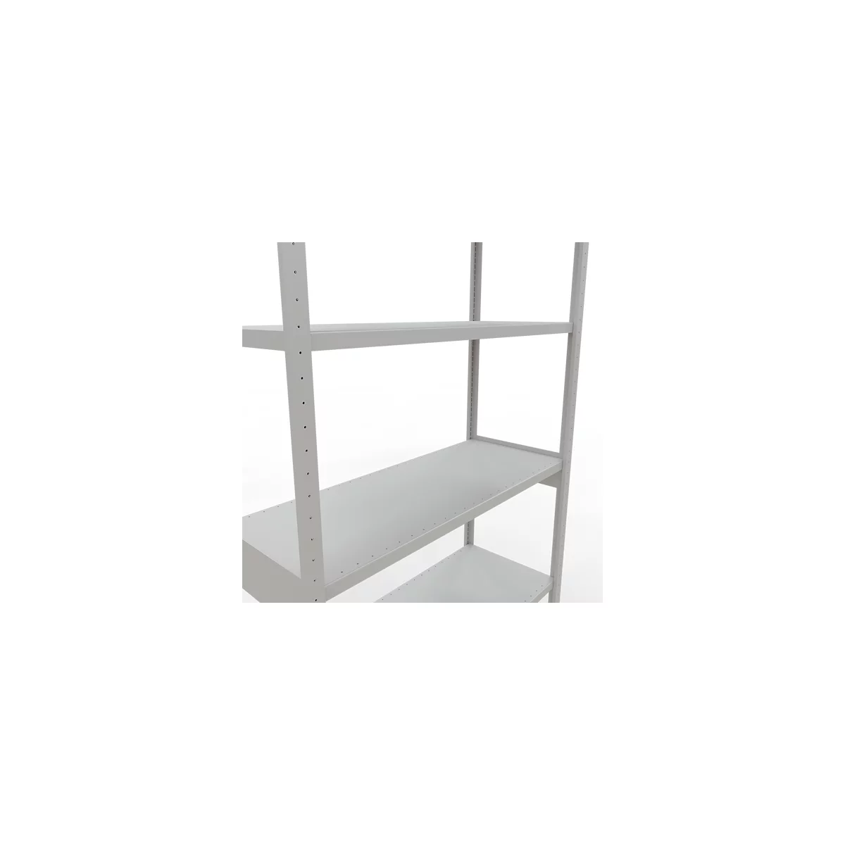 Schulte MULTIplus250 Steckregal, Grundregal, 7 Fachböden, bis 250 kg je Fachboden, werkzeuglos montierbar, B 1300 x T 500 x H 3000, lichtgrau