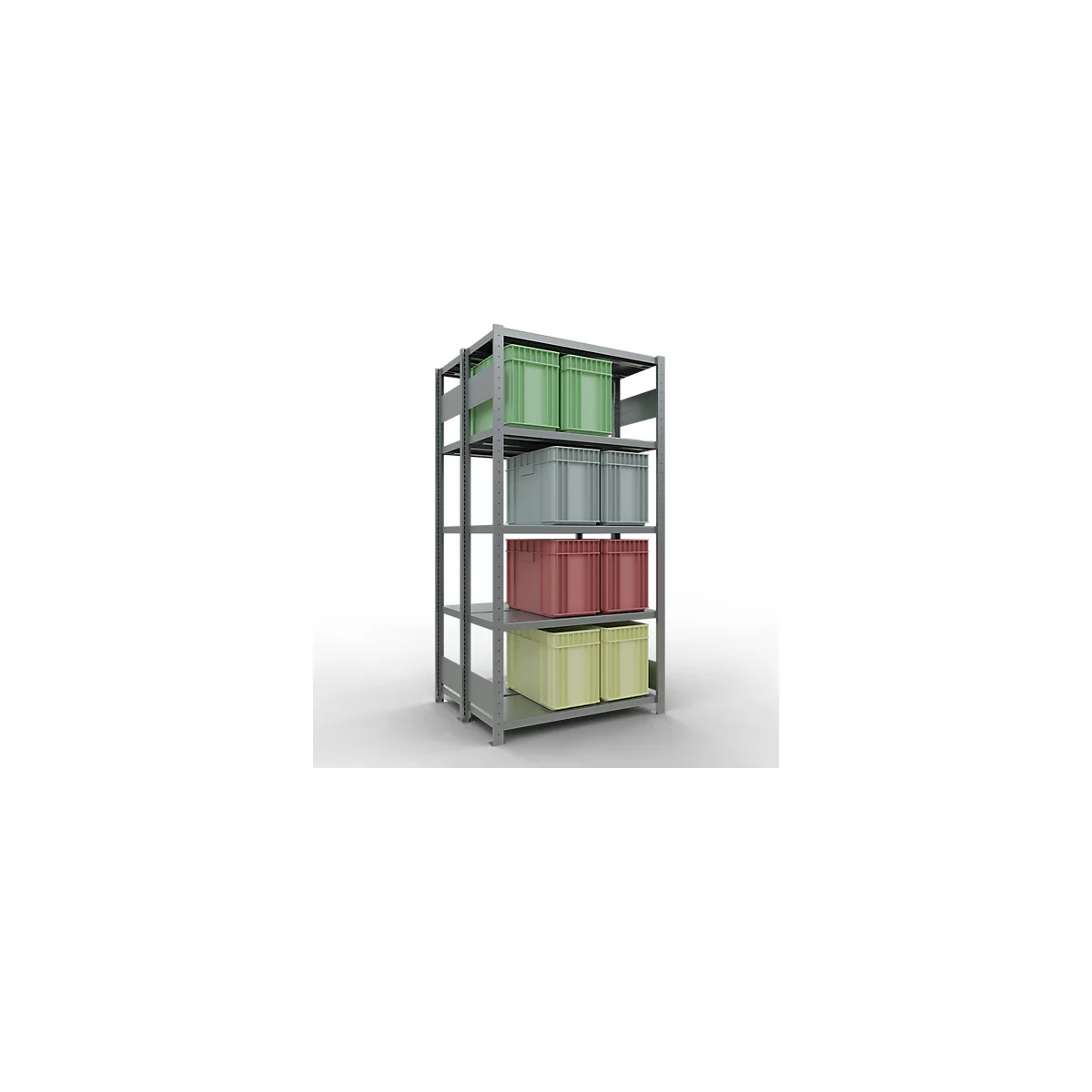 SCHULTE Technique de Stockage - Double base emboîtable. Type 250 kg - 2000x1000x2x400 mm, 10 tablettes