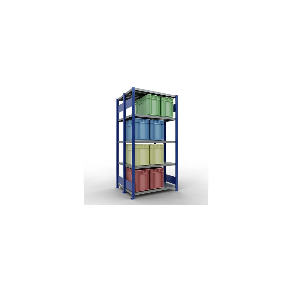 SCHULTE Technique de Stockage - Double base emboîtable. Type 250 kg - 2000x1000x2x400 mm, 10 tablettes