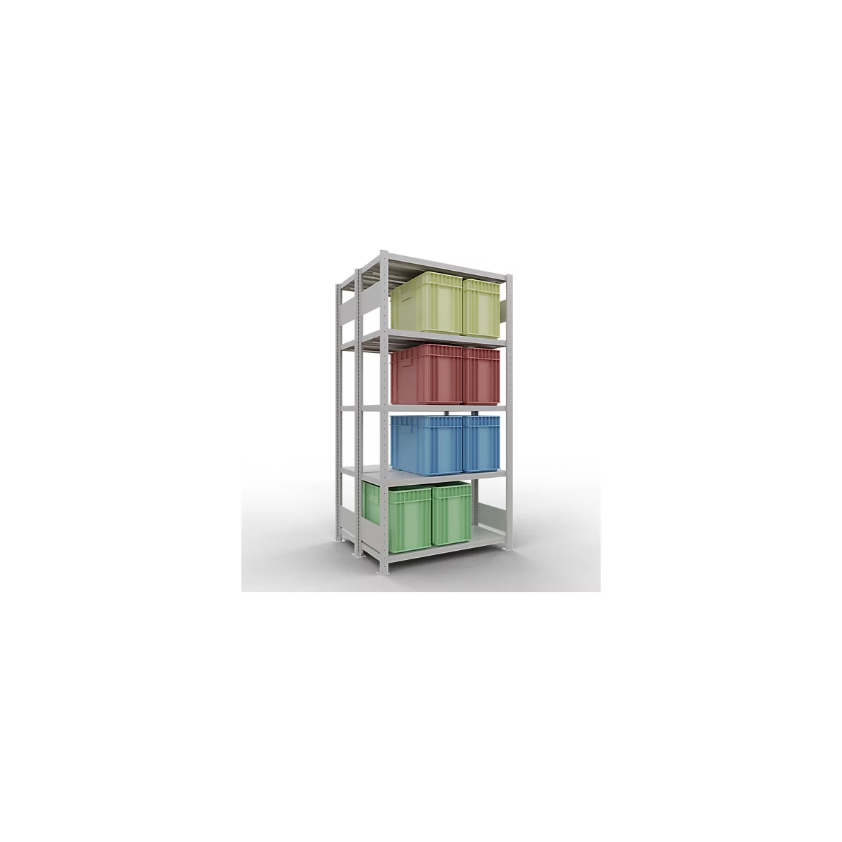 SCHULTE Technique de Stockage - Double base emboîtable. Type 250 kg - 2000x1000x2x400 mm, 10 tablettes