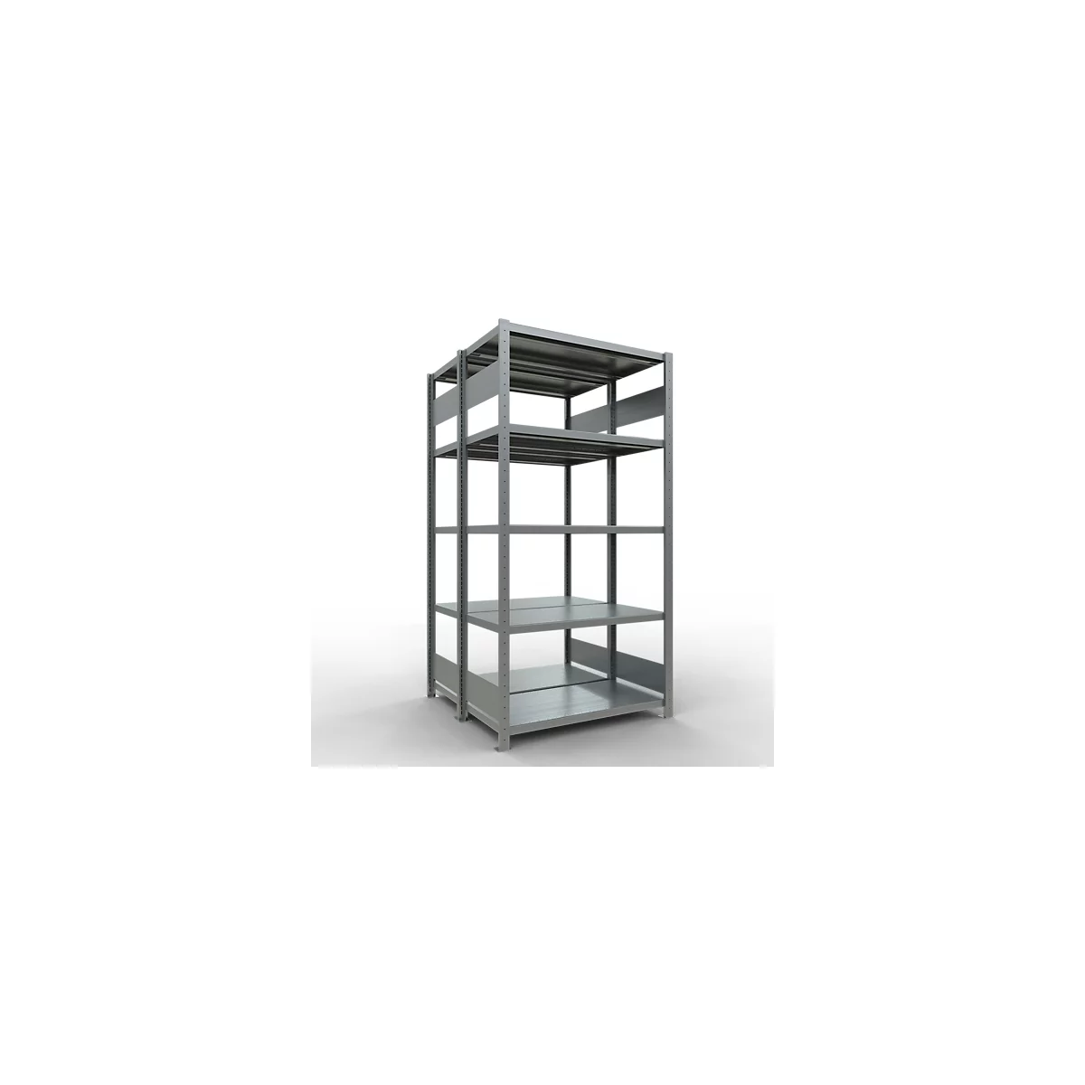 SCHULTE Technique de Stockage - Double base emboîtable. Type 250 kg - 2000x1000x2x500 mm, 10 tablettes