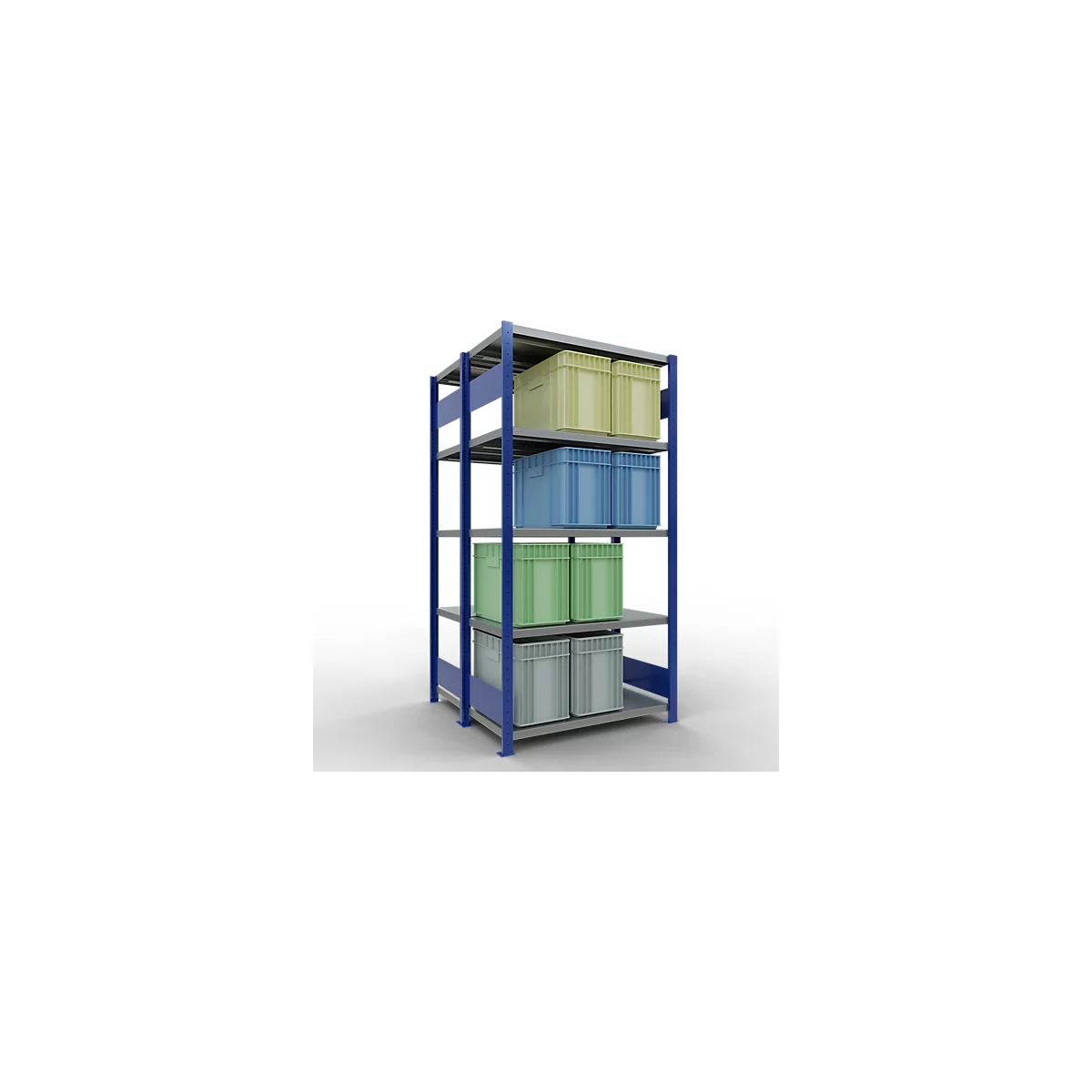 SCHULTE Technique de Stockage - Double base emboîtable. Type 250 kg - 2000x1000x2x500 mm, 10 tablettes