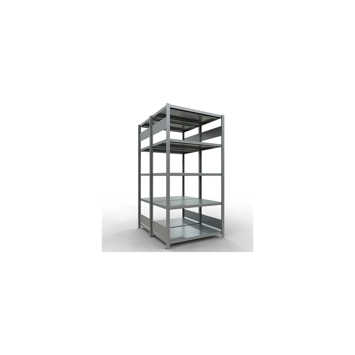 SCHULTE Technique de Stockage - Double base emboîtable. Type 250 kg - 2000x1000x2x600 mm, 10 tablettes