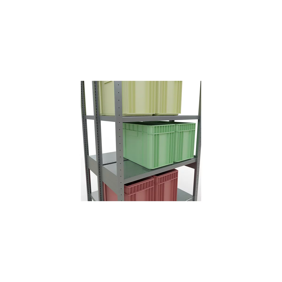 SCHULTE Technique de Stockage - Double base emboîtable. Type 250 kg - 2500x1000x2x400 mm, 12 tablettes