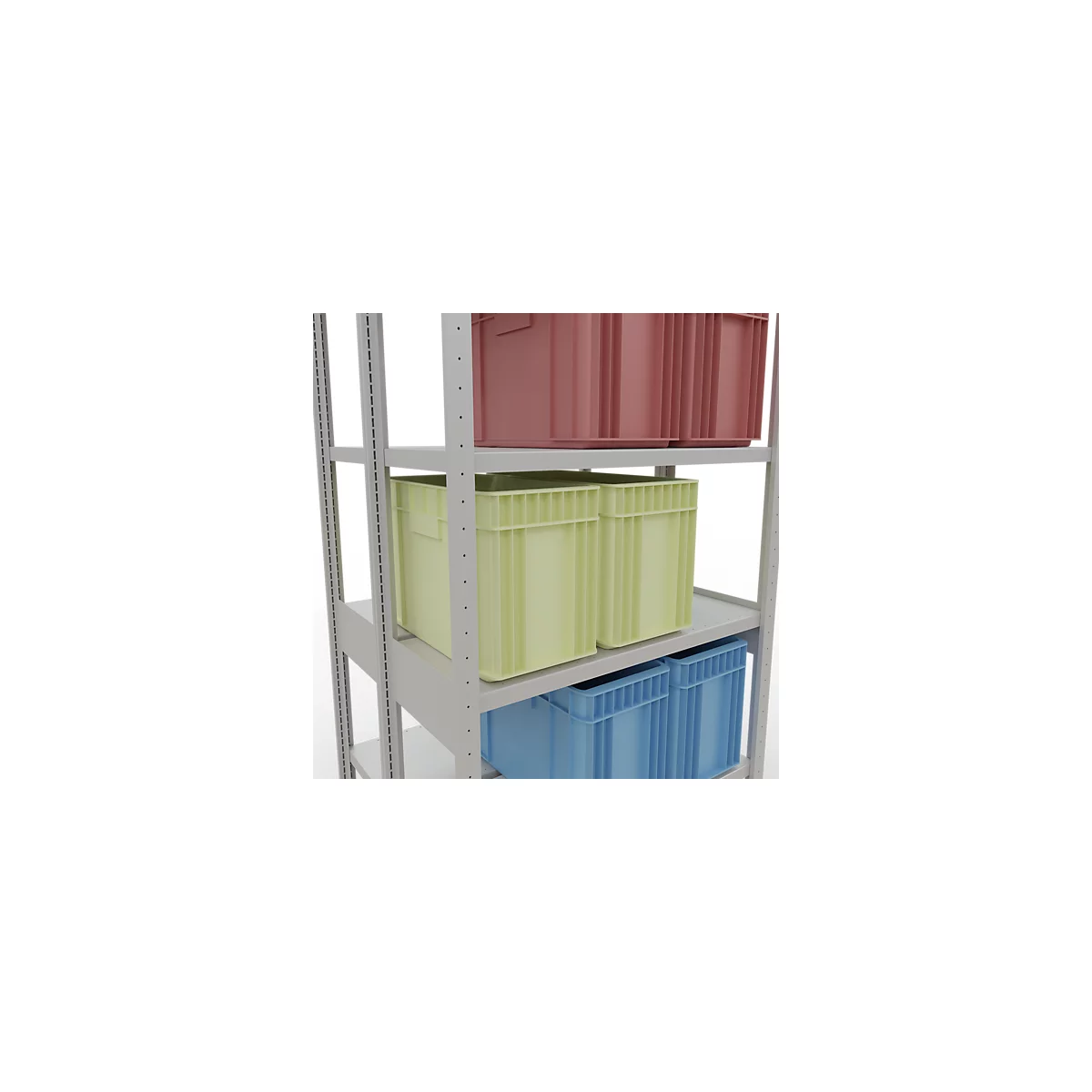SCHULTE Technique de Stockage - Double base emboîtable. Type 250 kg - 2500x1000x2x400 mm, 12 tablettes