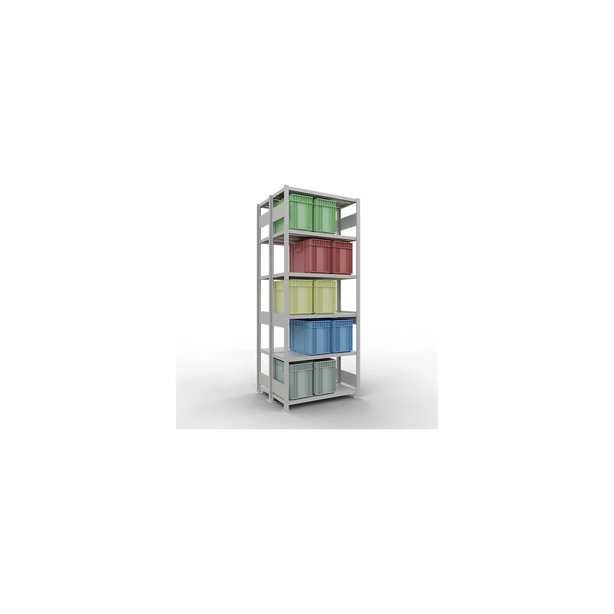 SCHULTE Technique de Stockage - Double base emboîtable. Type 250 kg - 2500x1000x2x400 mm, 12 tablettes
