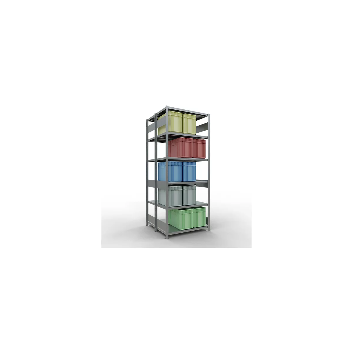 SCHULTE Technique de Stockage - Double base emboîtable. Type 250 kg - 2500x1000x2x500 mm, 12 tablettes