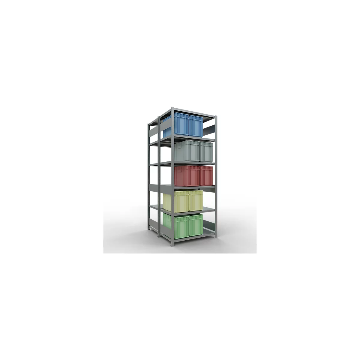 SCHULTE Technique de Stockage - Double base emboîtable. Type 250 kg - 2500x1000x2x600 mm, 12 tablettes