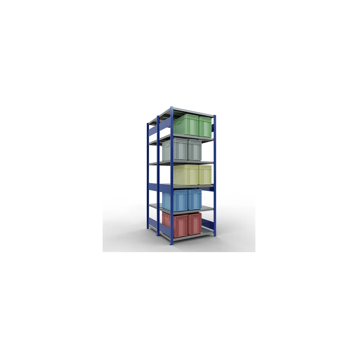 SCHULTE Technique de Stockage - Double base emboîtable. Type 250 kg - 2500x1000x2x600 mm, 12 tablettes