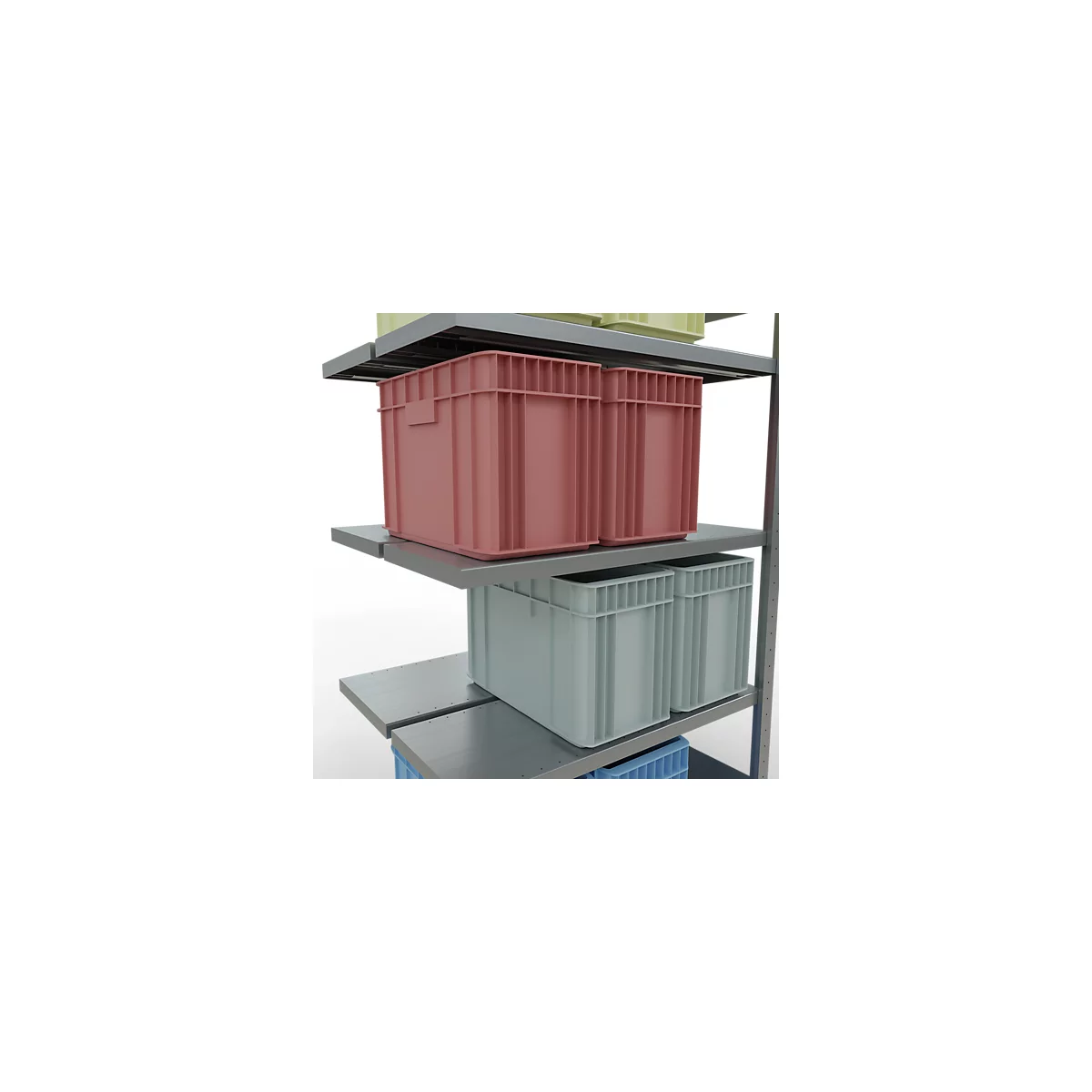 SCHULTE Technique de Stockage - Double montage enfichable. Type 250 kg - 2000x1000x2x400 mm, 10 tablettes