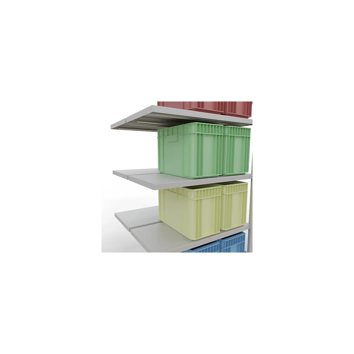 SCHULTE Technique de Stockage - Double montage enfichable. Type 250 kg - 2000x1000x2x500 mm, 10 tablettes