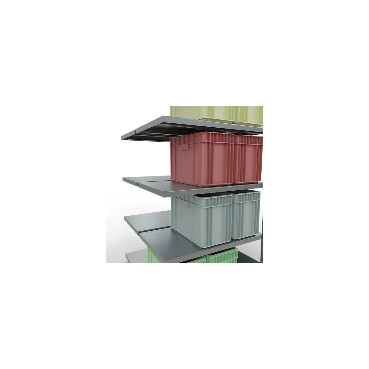 SCHULTE Technique de Stockage - Double montage enfichable. Type 250 kg - 2000x1000x2x600 mm, 10 tablettes
