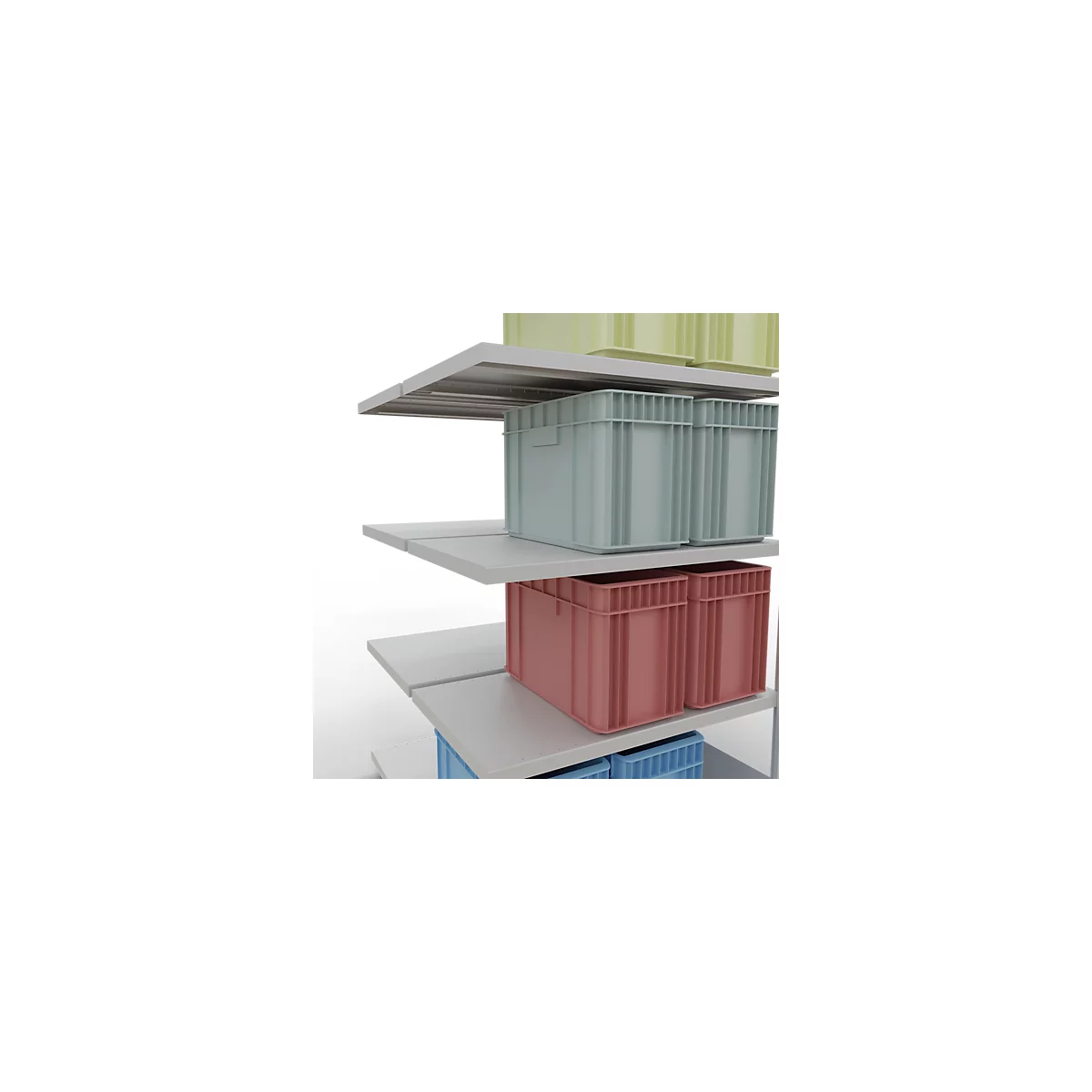 SCHULTE Technique de Stockage - Double montage enfichable. Type 250 kg - 2000x1000x2x600 mm, 10 tablettes