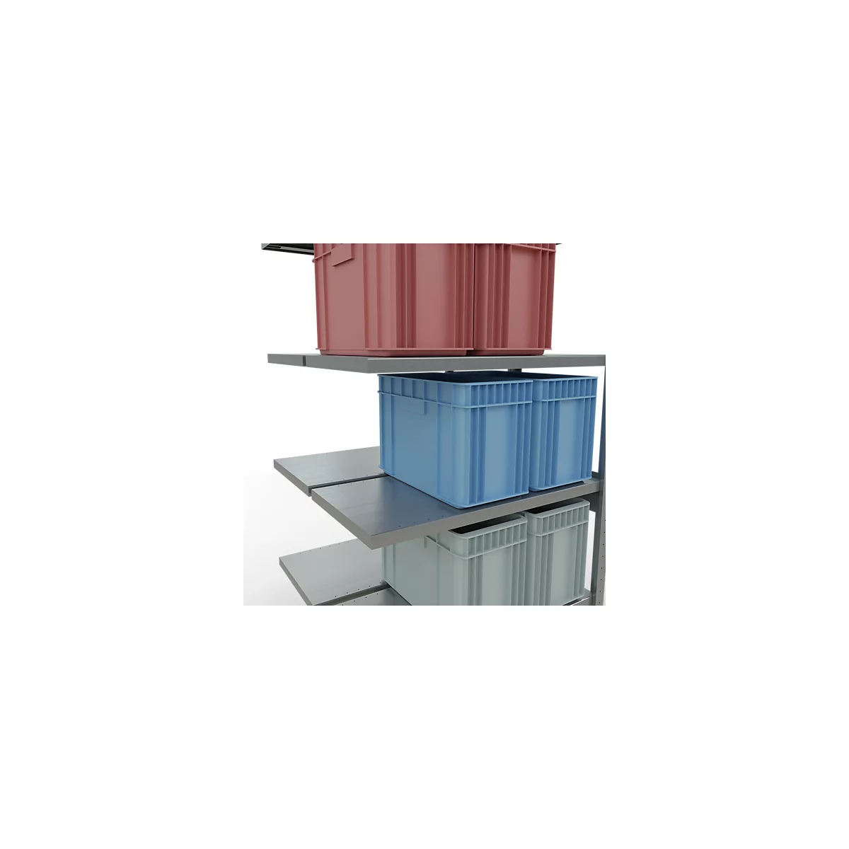 SCHULTE Technique de Stockage - Double montage enfichable. Type 250 kg - 2500x1000x2x500 mm, 12 tablettes