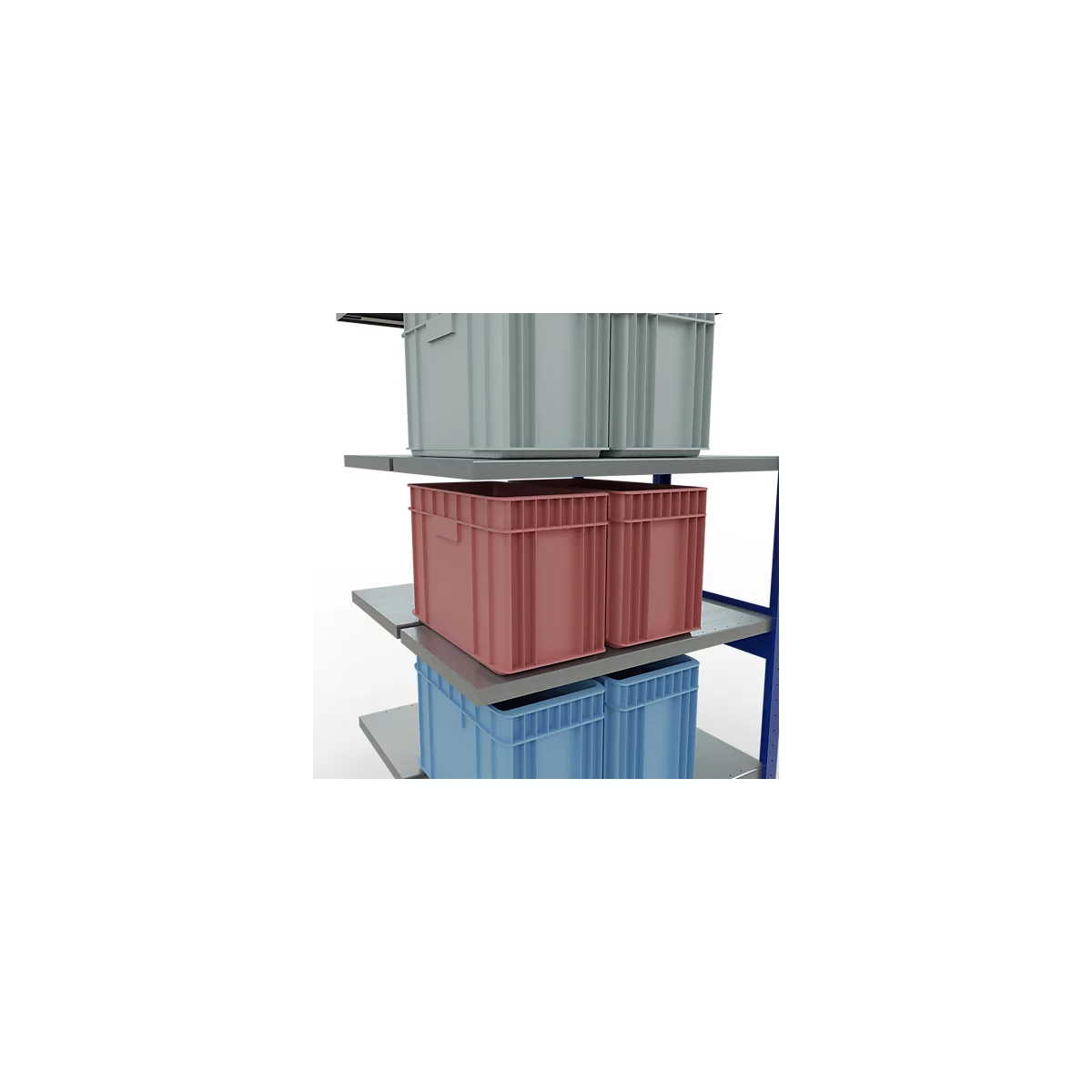 SCHULTE Technique de Stockage - Double montage enfichable. Type 250 kg - 2500x1000x2x500 mm, 12 tablettes
