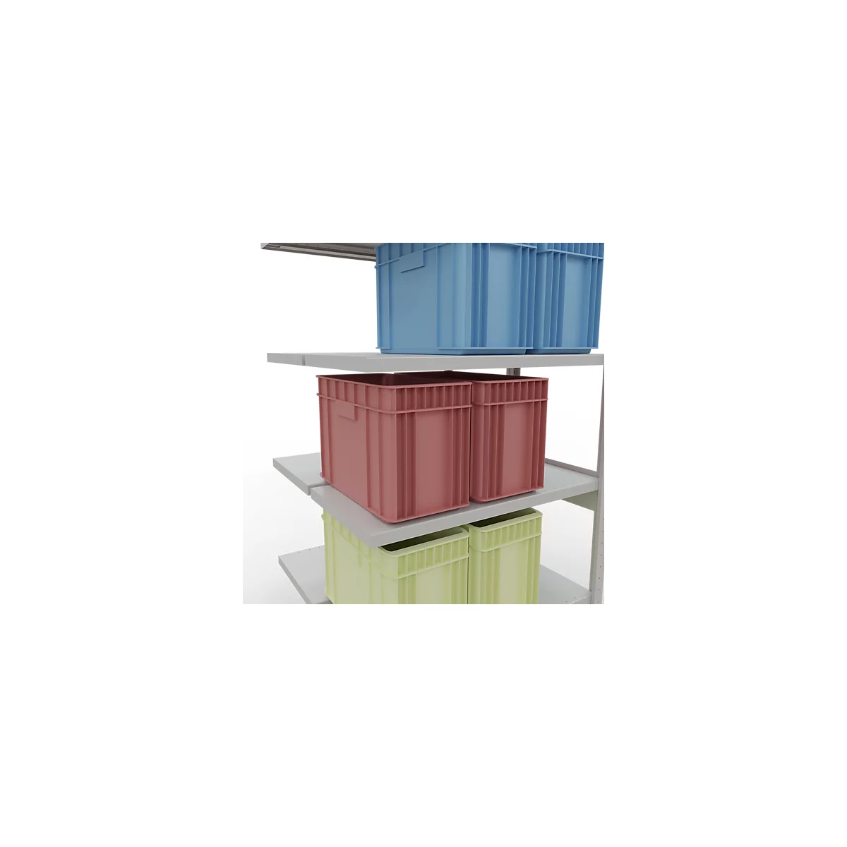 SCHULTE Technique de Stockage - Double montage enfichable. Type 250 kg - 2500x1000x2x500 mm, 12 tablettes
