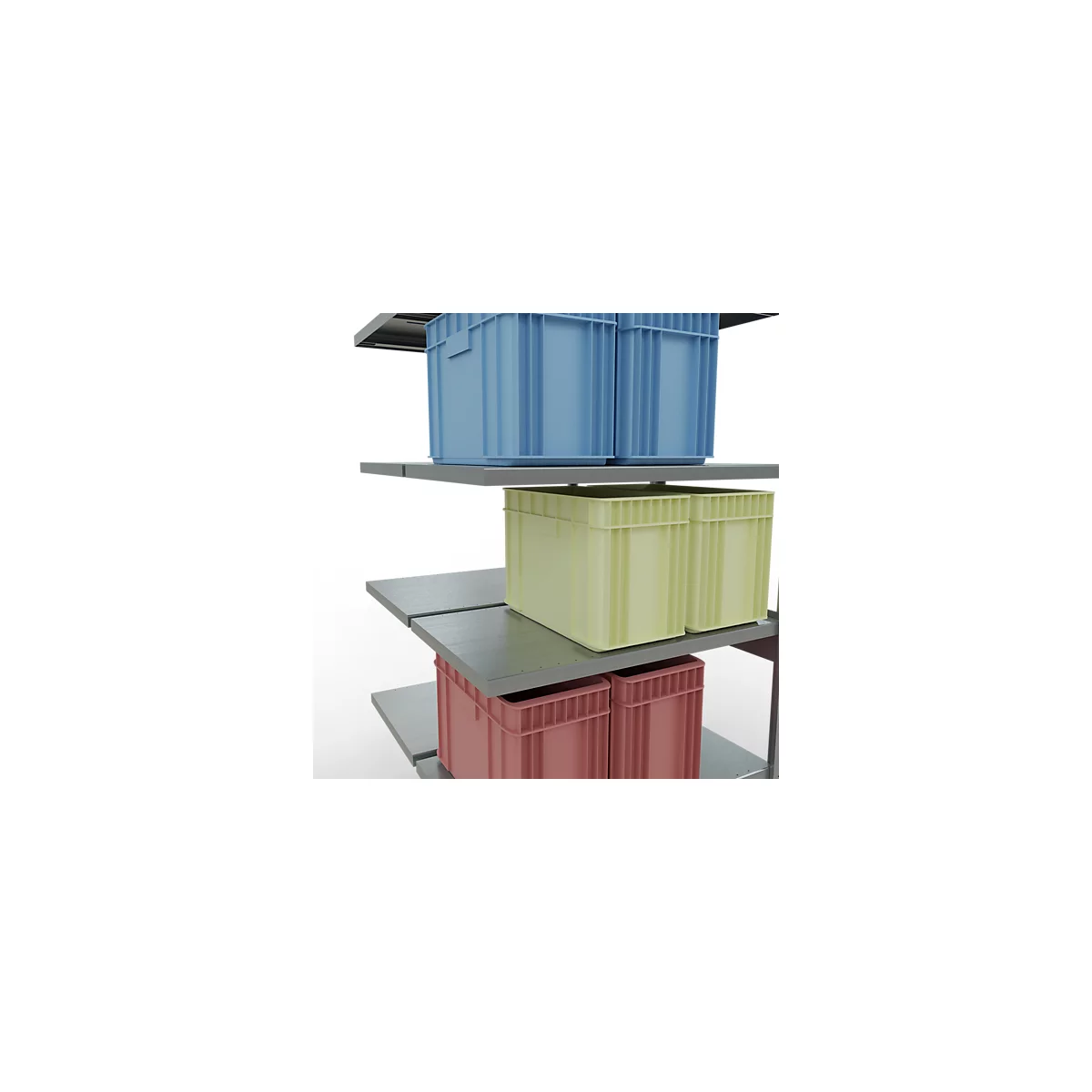 SCHULTE Technique de Stockage - Double montage enfichable. Type 250 kg - 2500x1000x2x600 mm, 12 tablettes