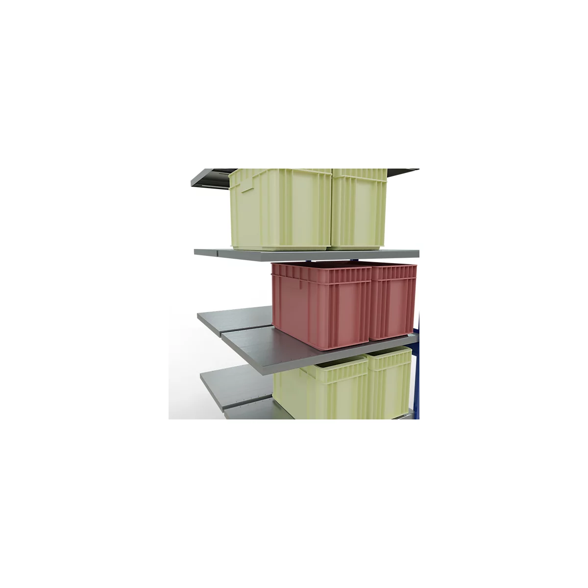 SCHULTE Technique de Stockage - Double montage enfichable. Type 250 kg - 2500x1000x2x600 mm, 12 tablettes
