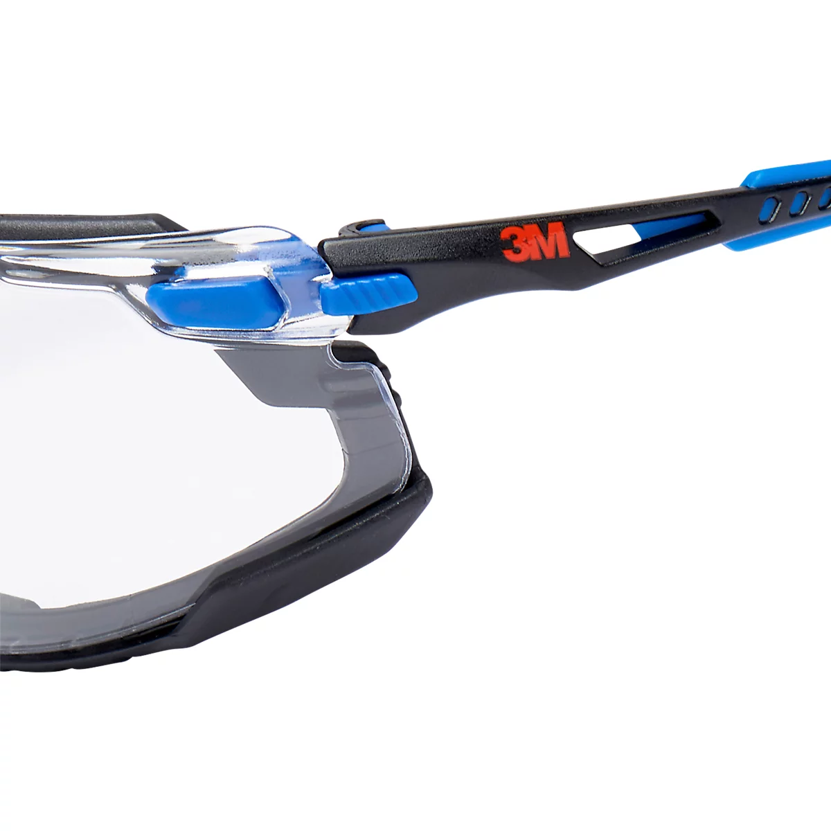 Schutzbrille 3M Solus 1000, EN 166:2001, UVA/UVB/UVC-resistent, abnehmbare Schaumstoffdichtung, beschichtet, Polycarbonatglas, klar