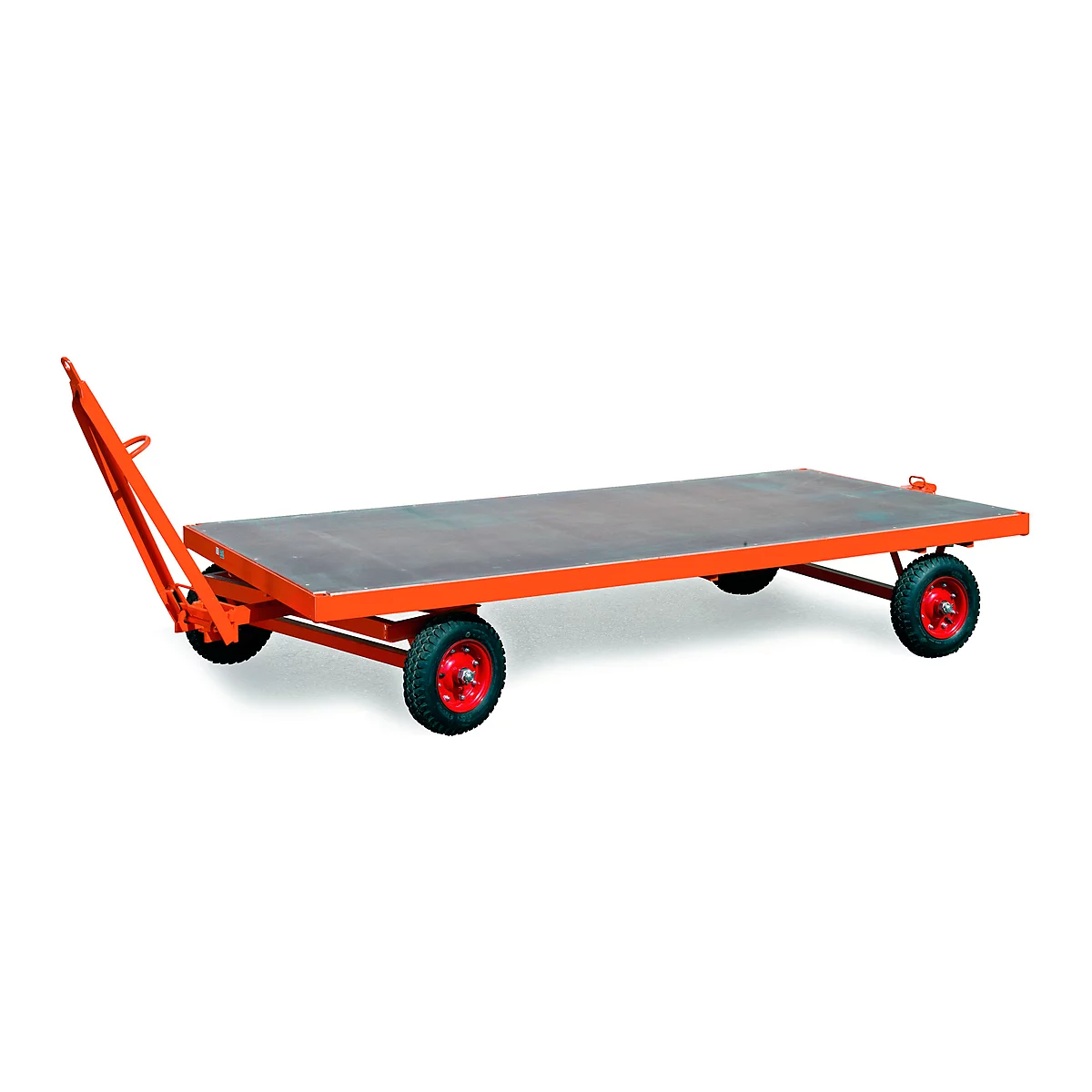 Schwerlastanhänger, 1-Achs-Drehschemel-Lenkung, Vollgummireifen, Tragkraft 2000 kg, 2000 x 1000 mm