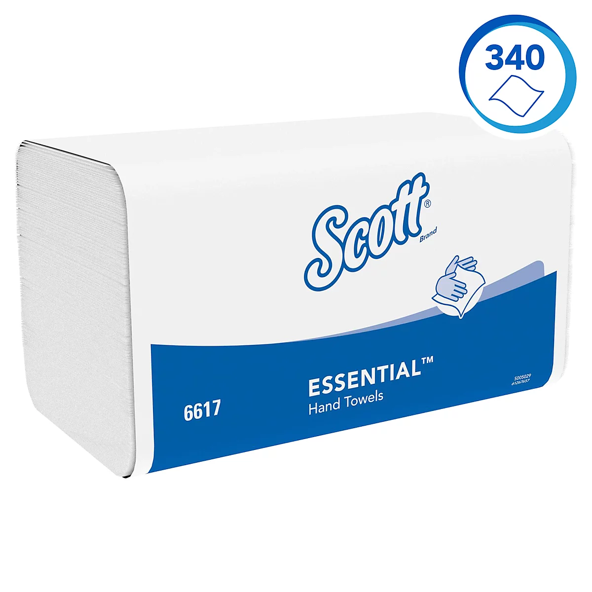 Scott® Interfold Papierhandtücher Essential 6617, 1-lagig, 15 Päckchen á 340 Tücher, weiß