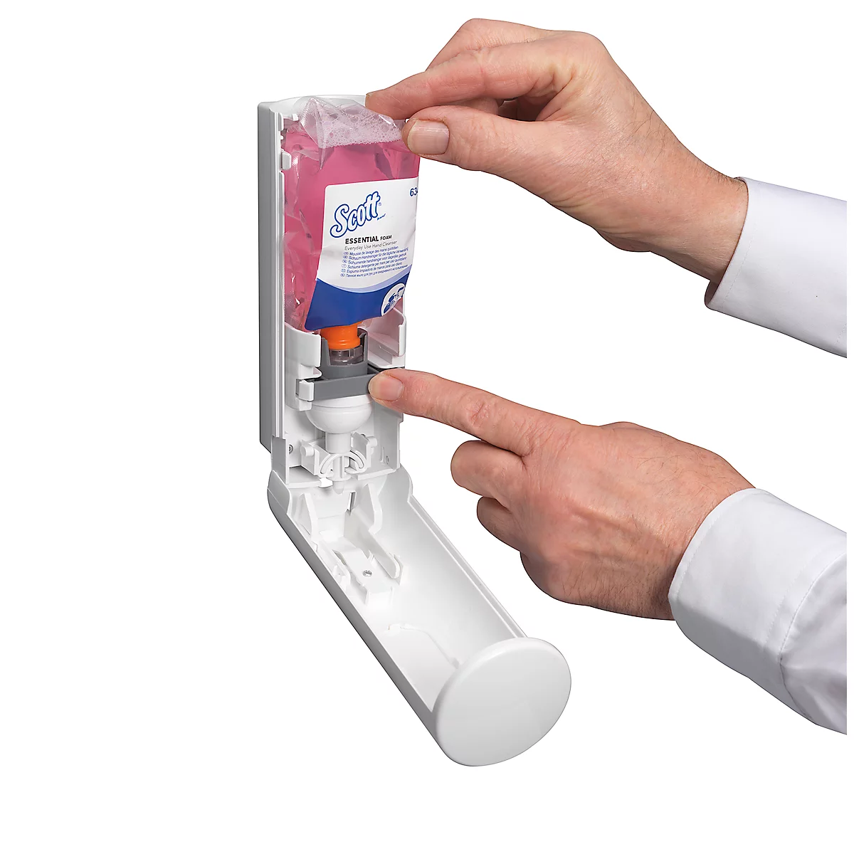 Scott® Mousse nettoyante pour les mains Essential 6346, 500 doses/200 ml, 12 sachets de 0,2 litre, rose