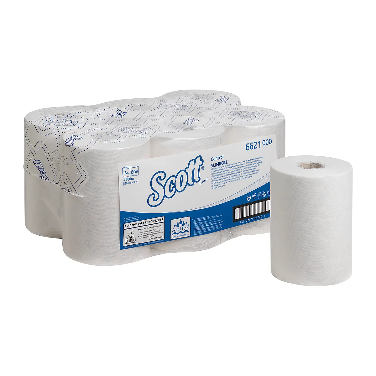 Scott® Rollenhandtücher Control Slimroll 6623, 1-lagig, Länge 165 m, 6 Stück, weiß