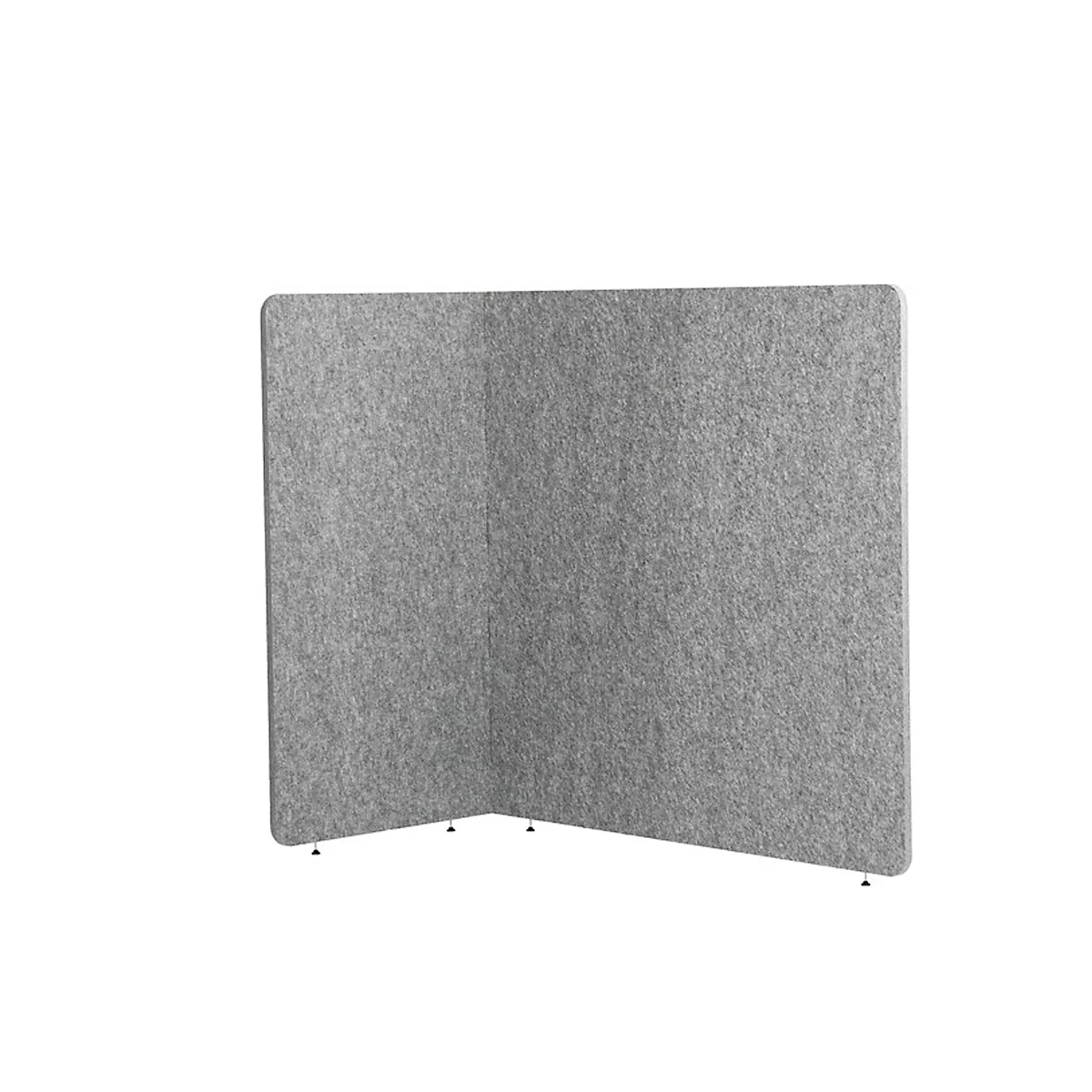 Gray, corner room dividers against a white background.