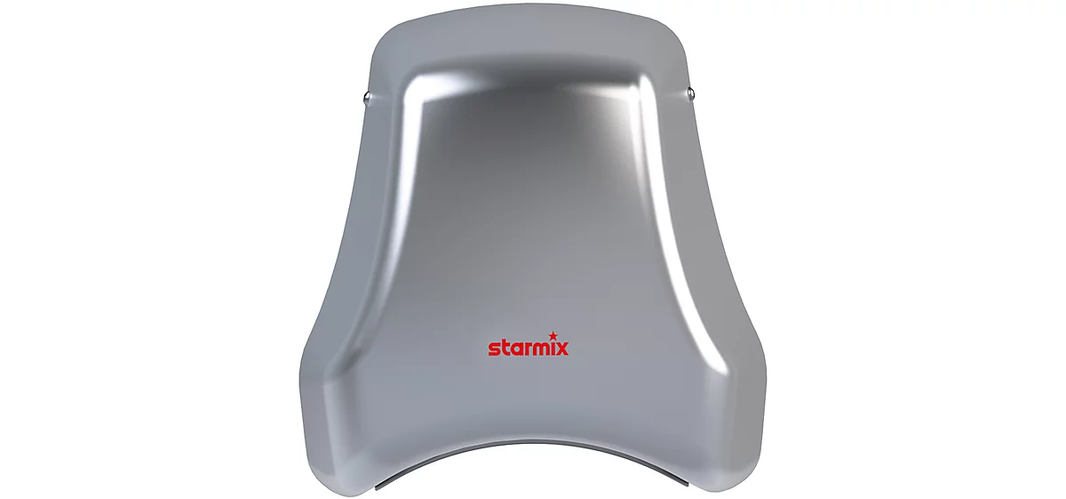Secador de manos Starmix T-C1 M, alimentado por red, conmutador de infrarrojos, 1550 W, 38 l/s, 345 km/h, acero inoxidable, gris