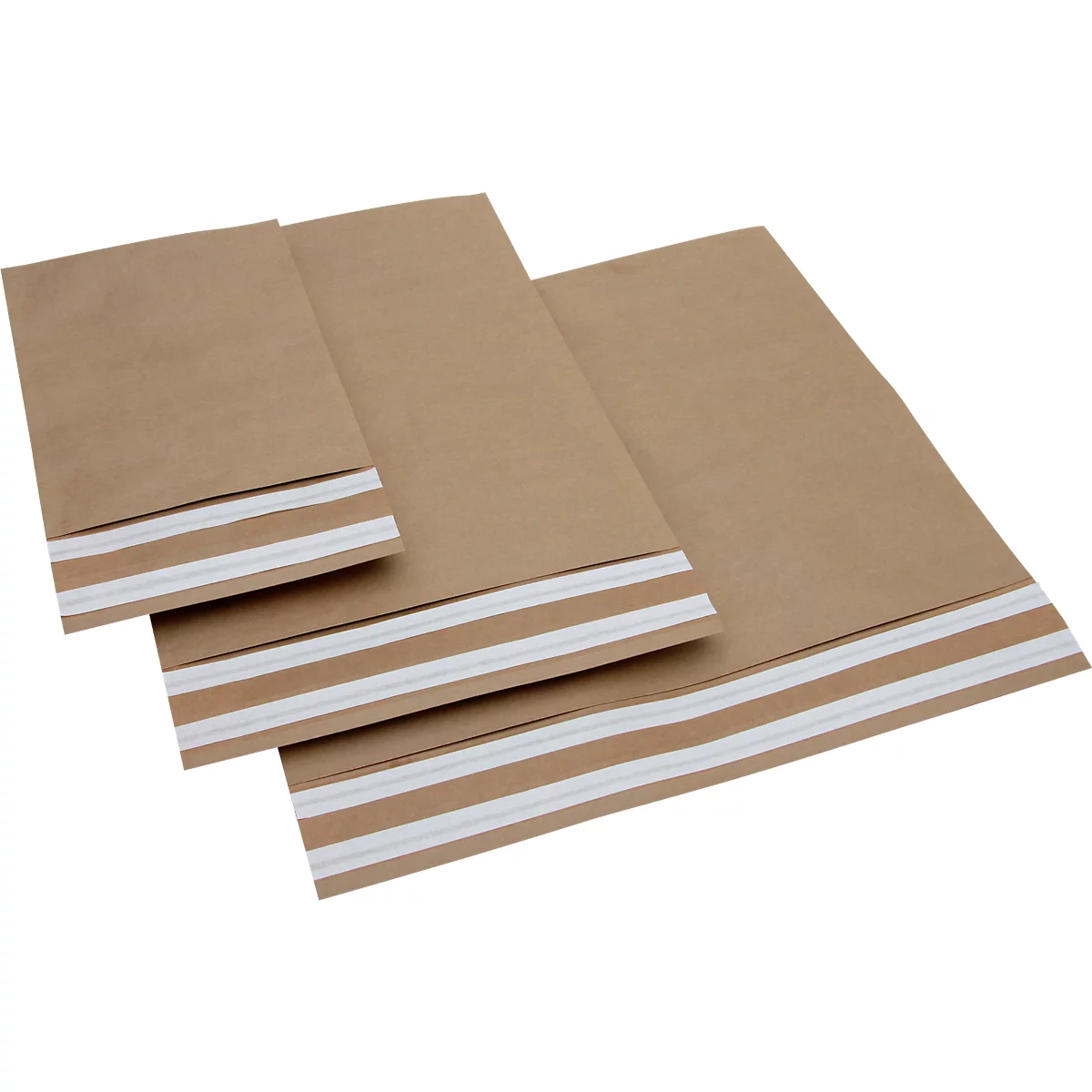 SecureLop verzendzakken van MD Securepack®, dubbele kleefsluiting, B 405 x L 480 mm + 2 x 40 mm bodemvouw, kraftpapier, bruin, 50 stuks