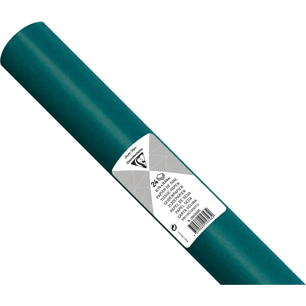 Seidenpapier Clairefontaine, 500 x 750 mm, wasserfest, gefalzt, 24 Bögen, dunkelgrün