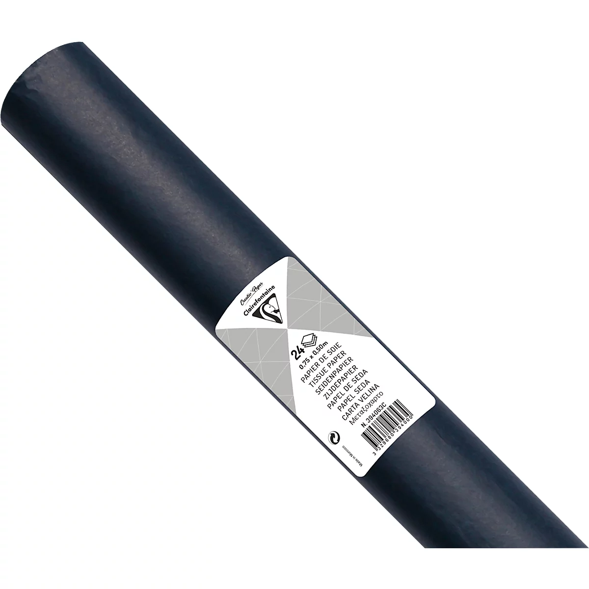 Seidenpapier Clairefontaine, 500 x 750 mm, wasserfest, gefalzt, 24 Bögen, marineblau